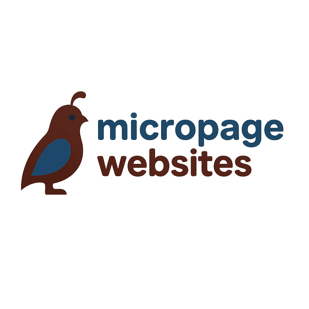 Quail logo with text “Micropage Website” – Tucson web design